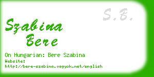 szabina bere business card